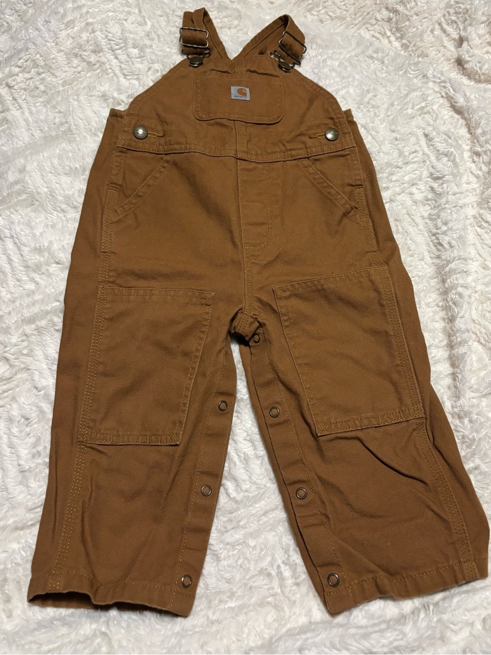 Carhartt Kids Tan/Brown Duck Bib Overalls